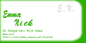 emma nick business card